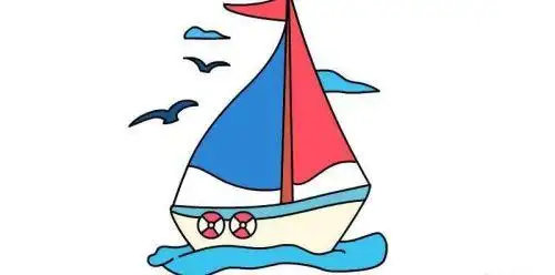 乘风破浪帆船简笔画教学画法简单又好看帆船简笔画怎么画