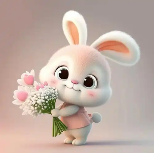 软萌可爱粉色小兔#头像##兔子##夏天