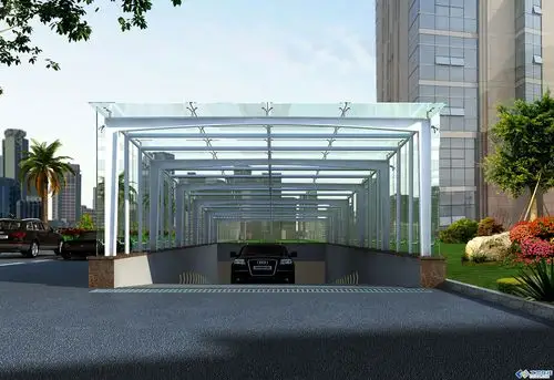 车库入口效果图 点玻钢结构