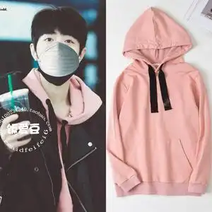 余生请多指教肖战同款衣服女x玖少年团骚粉色情侣衣卫衣ins连帽学