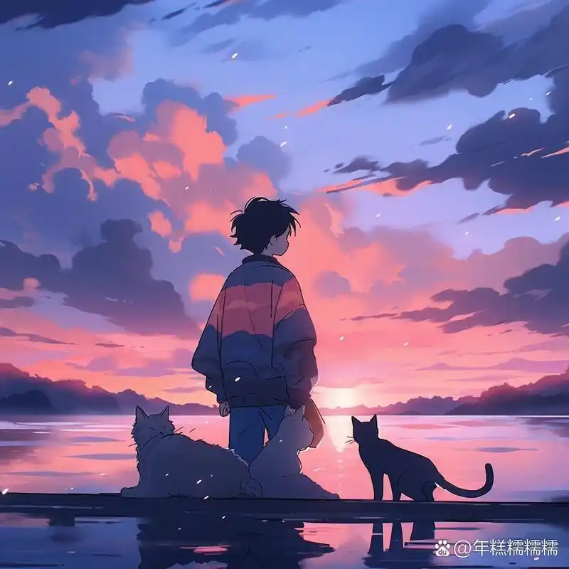 落日晚风 61 动漫男头7815 爱意随风起,风止意难平,黄昏于落日