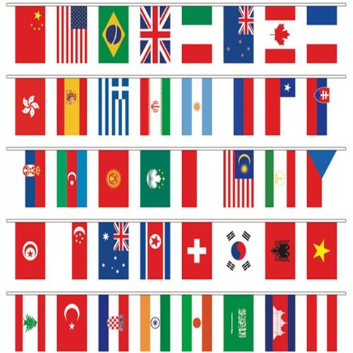 (100面国家)国旗定做彩旗批发世界各国中国外国万国旗小彩旗串旗酒吧