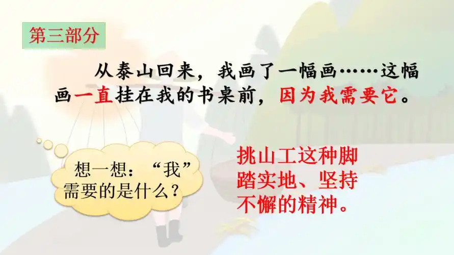 【课件】四年级语文下册 课文25《挑山工》