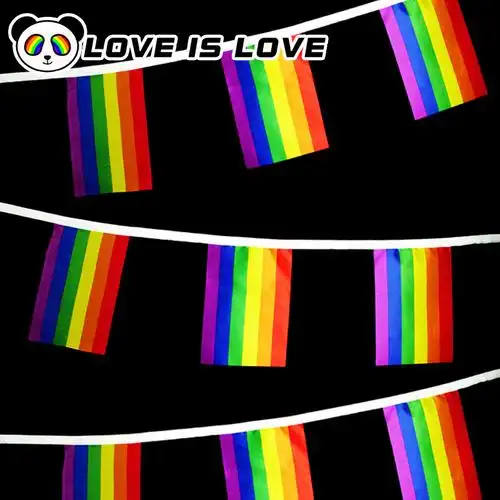loveislove六色彩虹彩虹旗旗帜lgbt应援骄傲gay同志旗帜