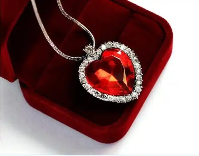 钻石玩具宝石儿童水晶项链学生小孩水晶公主小女孩红色项链w