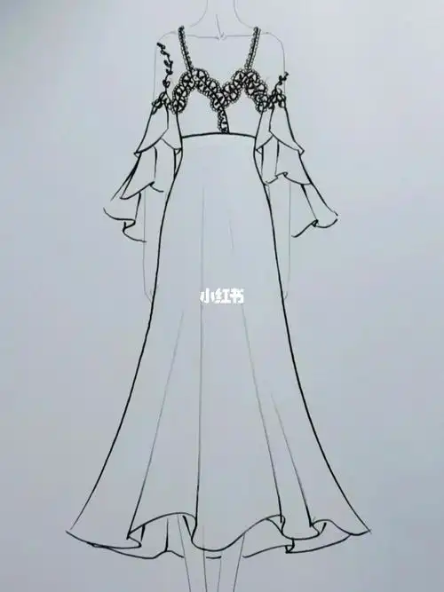 教你礼服裙画法