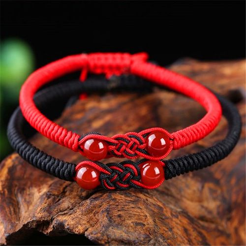 客瑞思红色本命年红手绳男女平安结手绳可调节学生新款情侣手链一对