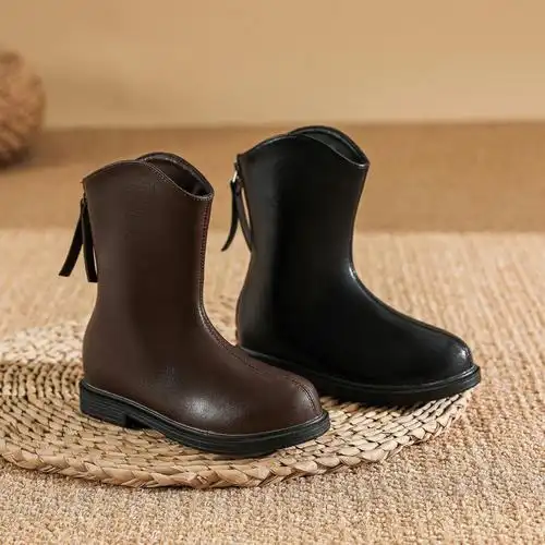 女童马丁靴儿童短靴加绒款