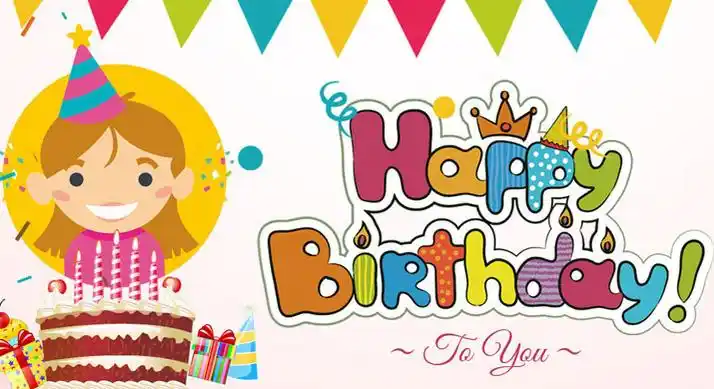 英文字母的可爱卡通生日祝福图片