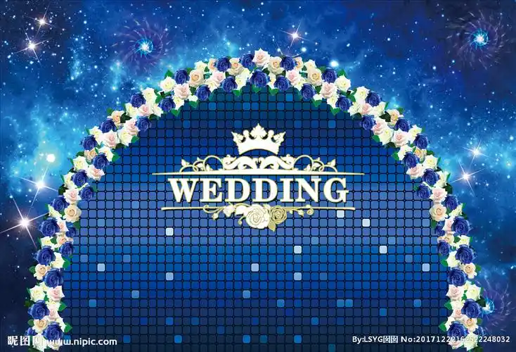 蓝色婚礼背景图片