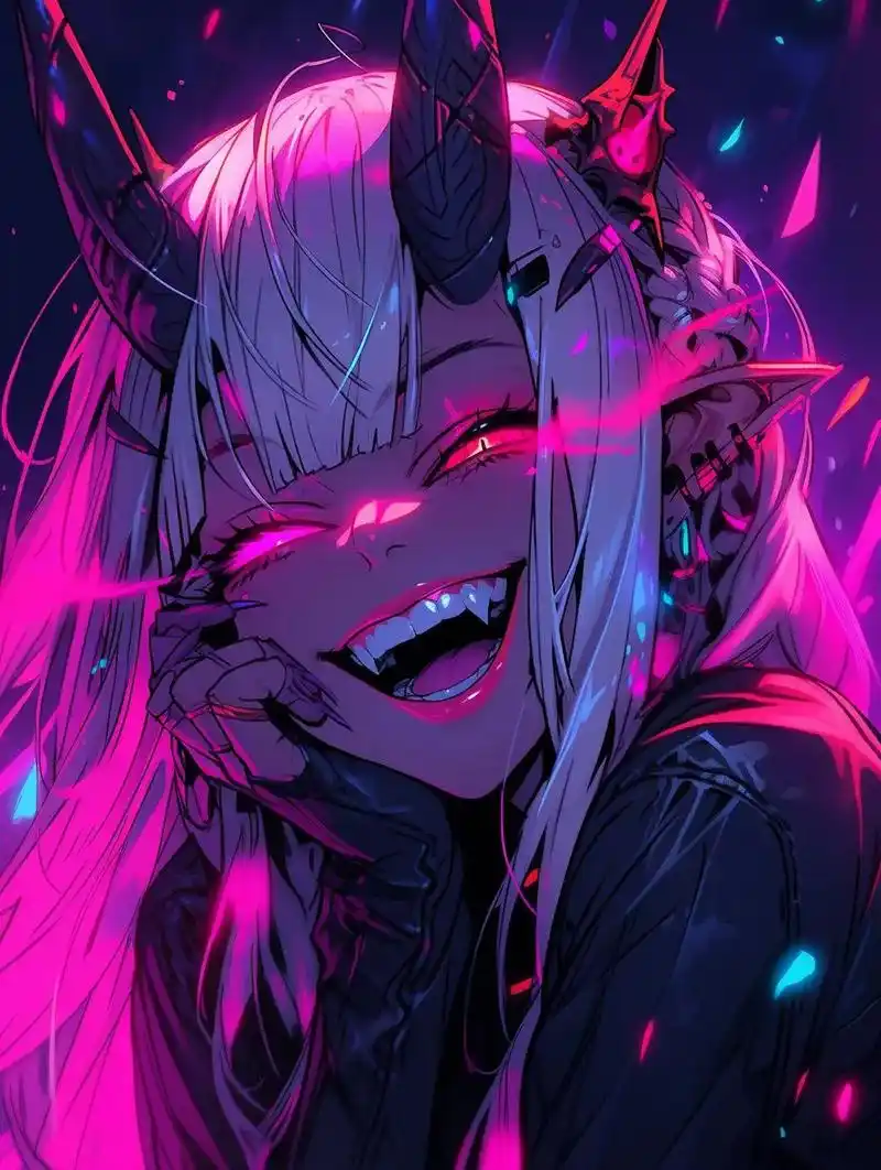 二次元恶魔女头 - 抖音