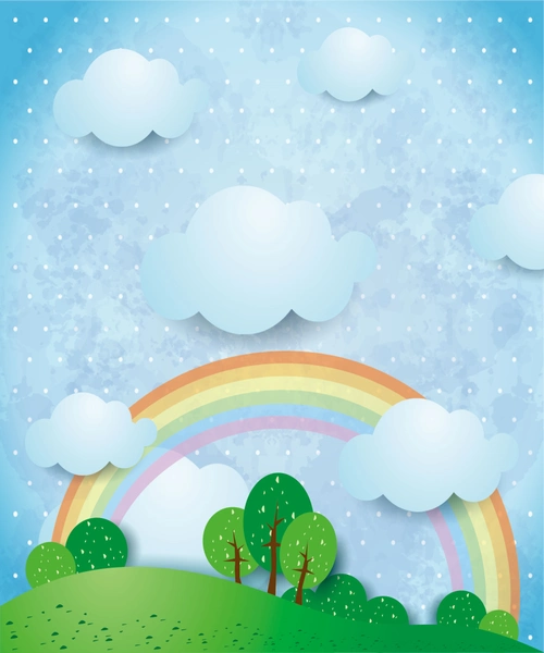 手绘卡通儿童童话海报背景素材