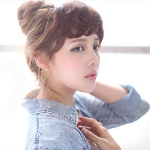 刘海时尚卷发假发片接发凌乱内卷复古刘海片