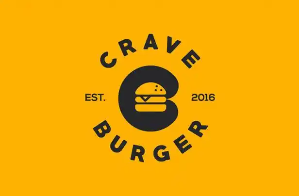 crave burger汉堡快餐logo设计及品牌vi形象.