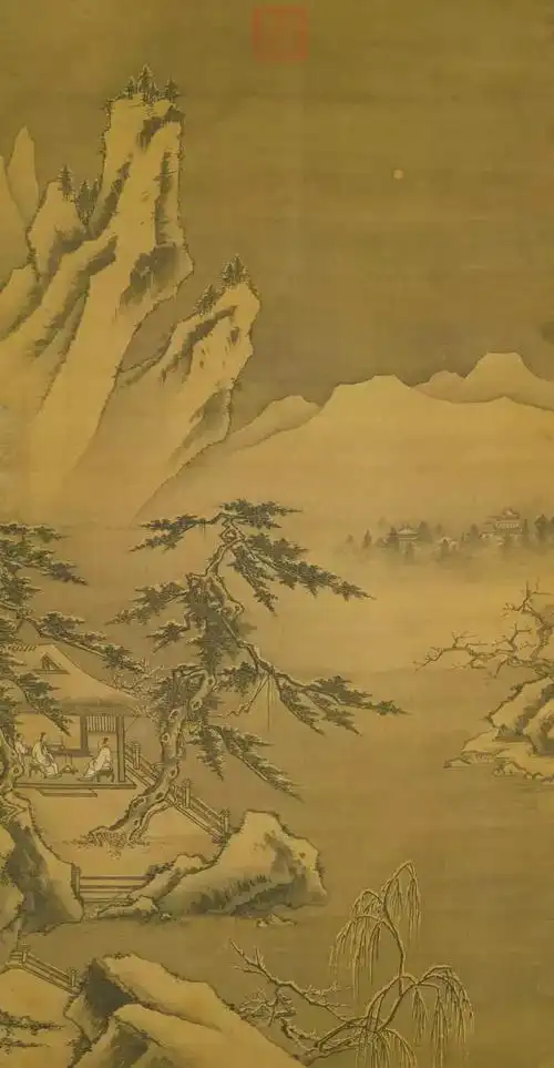 王维《江干雪霁图卷》(局部)雪景山水画一直是中国山水画中的一个很