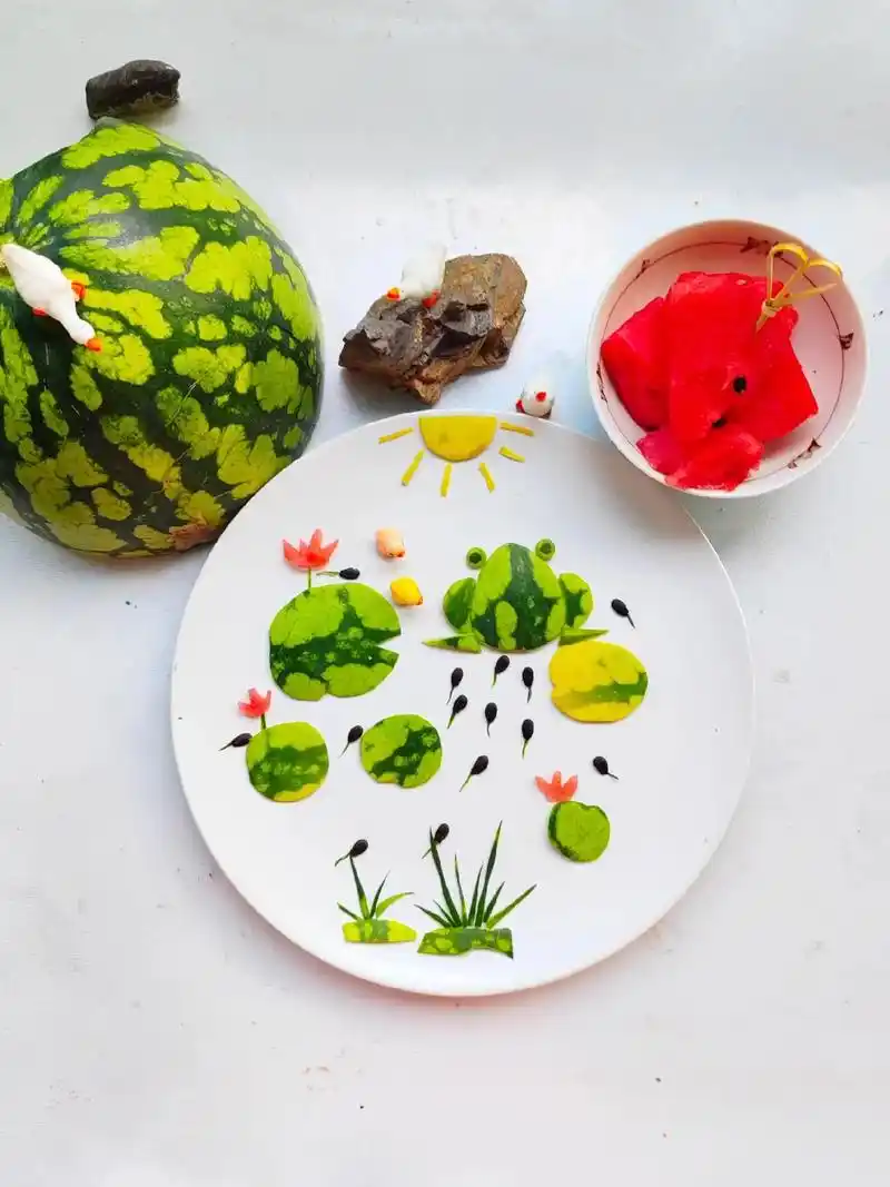 多彩生活 西瓜皮手工,小蝌蚪找妈妈 - 抖音