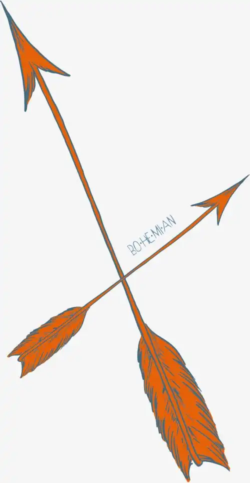 手绘手绘弓箭矢量图