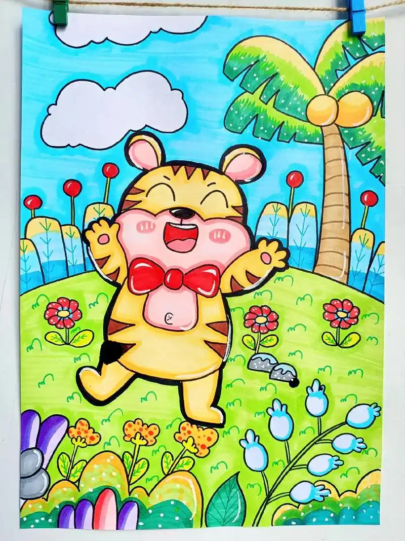 马克笔儿童画 #儿童简笔画 #马克笔涂色教程 #儿童简笔画 - 兑趑