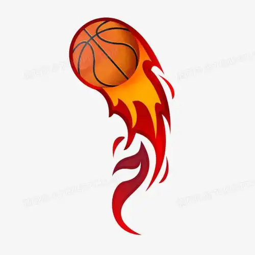 卡通手绘创意篮球火免抠元素
