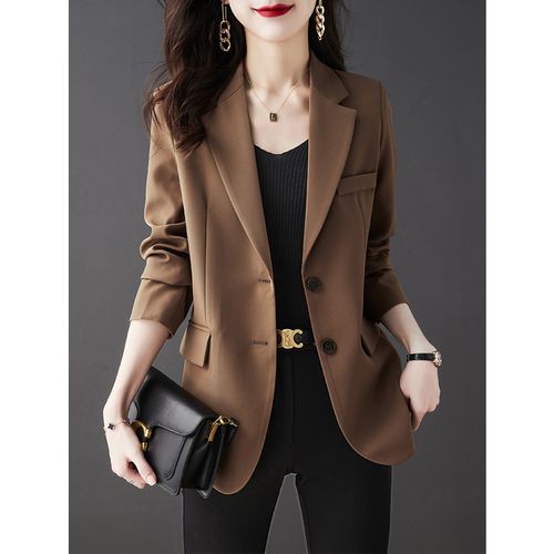 小西装外套女春装2022新款气质时尚高级感休闲春秋卡其色西服上衣