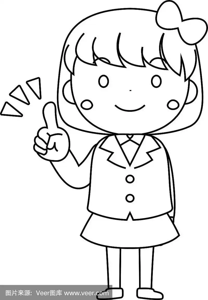 可爱的,女性,学生,波波头,轮廓