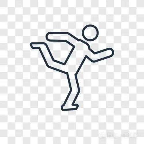体操运动员图标隔离在透明背景上.
