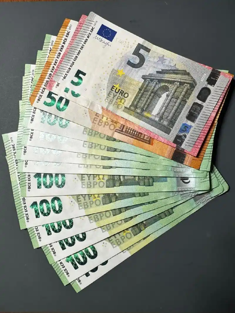 这个给的是折卷新的100欧元96纸币,没有面额更小的,只能带上18年去