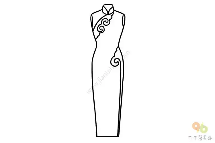 优雅的旗袍简笔画