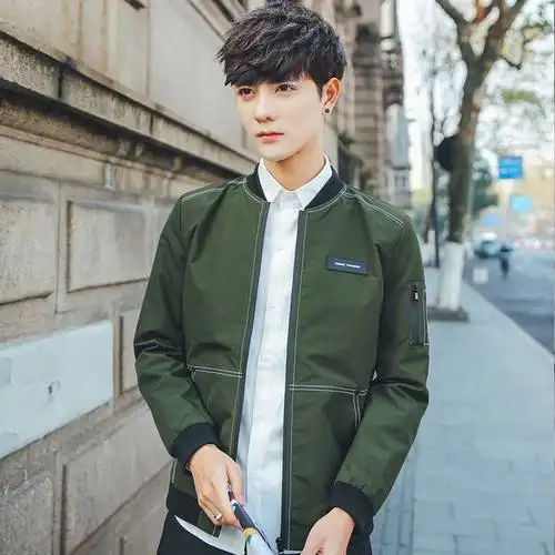 902新款男士夹克外套春秋2017休闲装韩版潮流修身百搭秋季新款帅气