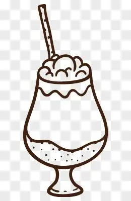 奶茶饮品线稿