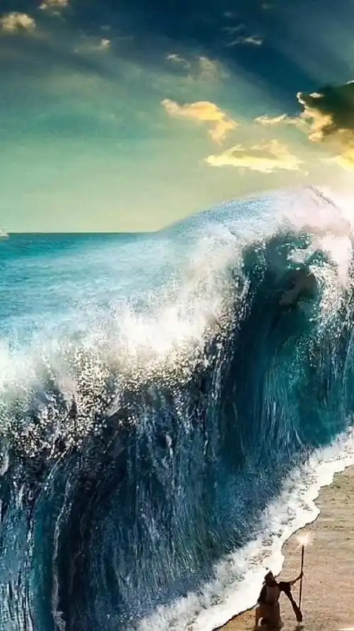 日本海啸来袭恐怖瞬间.可怕!