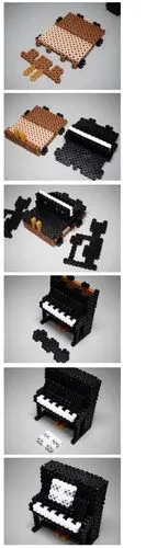 立体拼豆-立式钢琴 3d perler beads