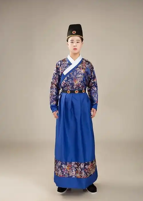 服男明朝锦衣卫衣服男飞鱼服长款四大名捕影视古装汉服男武黄色160