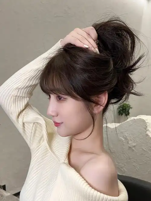 网红法式修容瘦脸显脸小发型