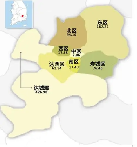 大邱广域市行政区域图