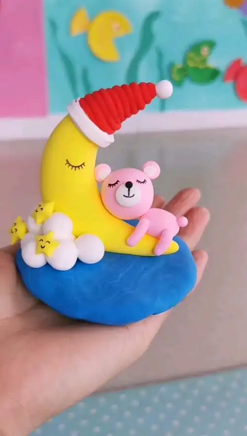 超轻粘土超轻粘土月亮小熊教程