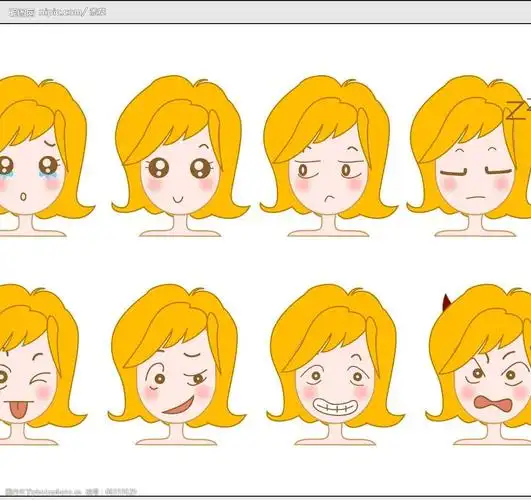 可爱卡通女孩表情3图片