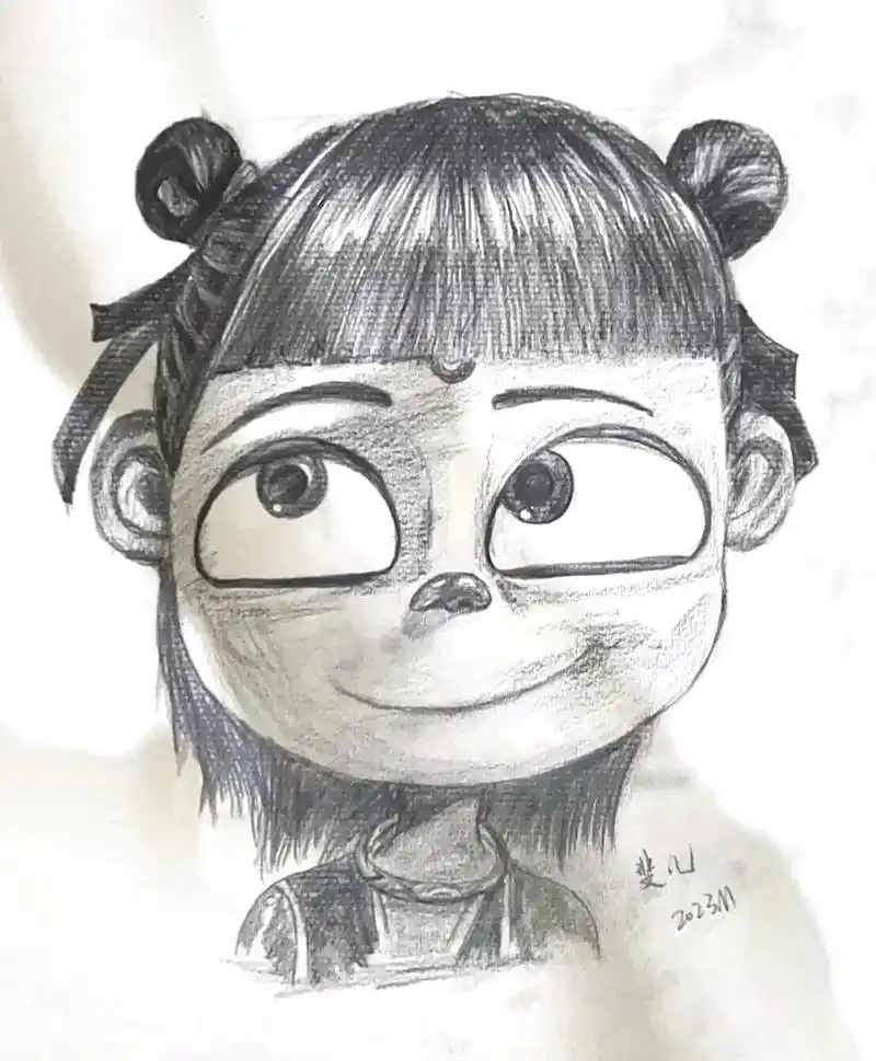 素描|哪吒.#画画96 #画画 #手绘 #素描 #零基础学画 - 抖音