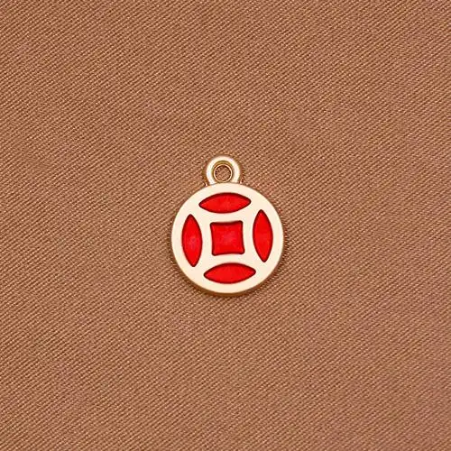 国风小吊牌 diy饰品配件 发财铜钱福袋吊坠创意发饰手链挂件 电镀