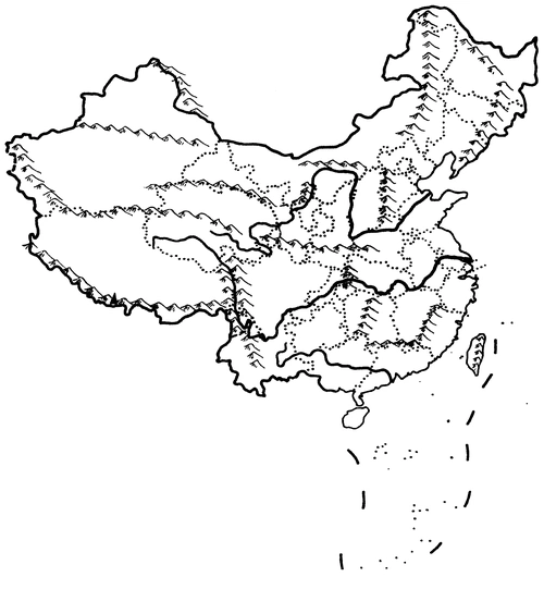 中国主要行政区地形图世界图