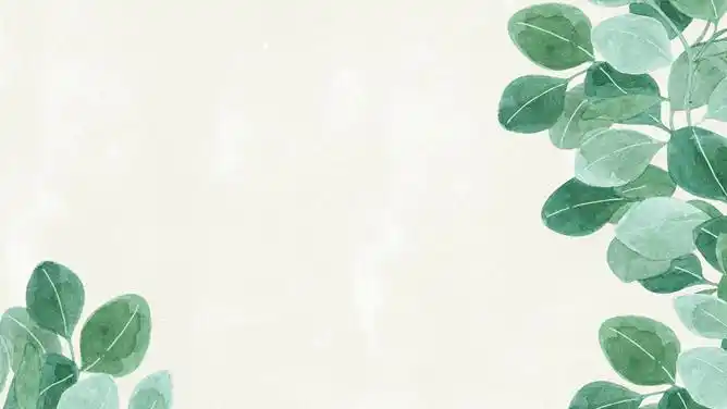清新绿色水彩叶子ppt背景