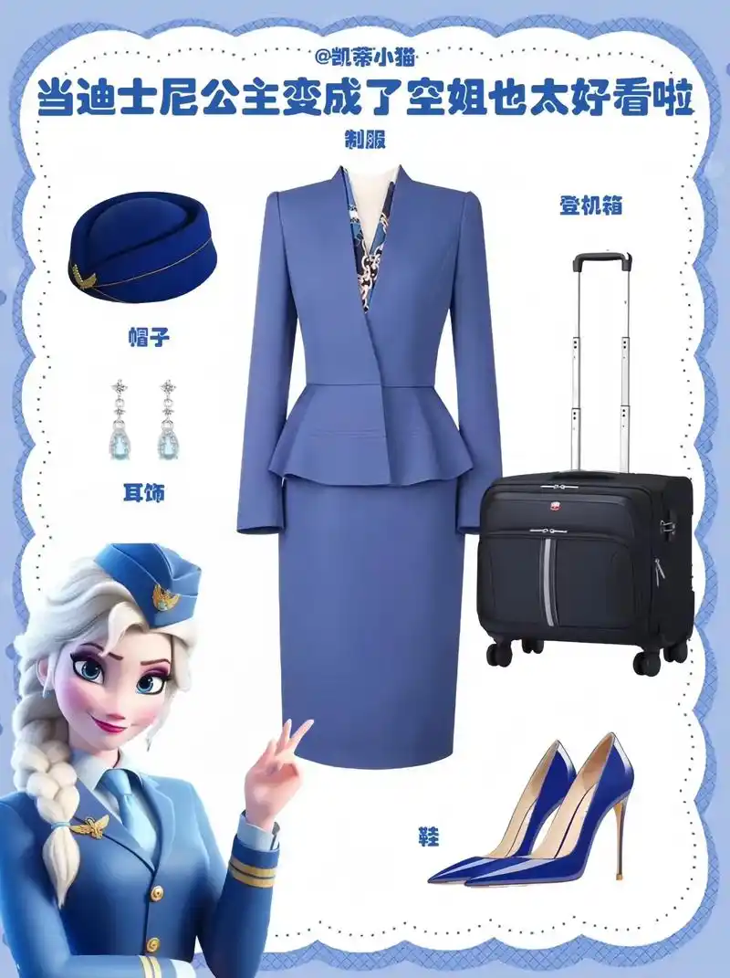 当迪士尼公主都穿上空姐的衣服.这也太好看啦叭!#迪士尼 #迪 - 抖音