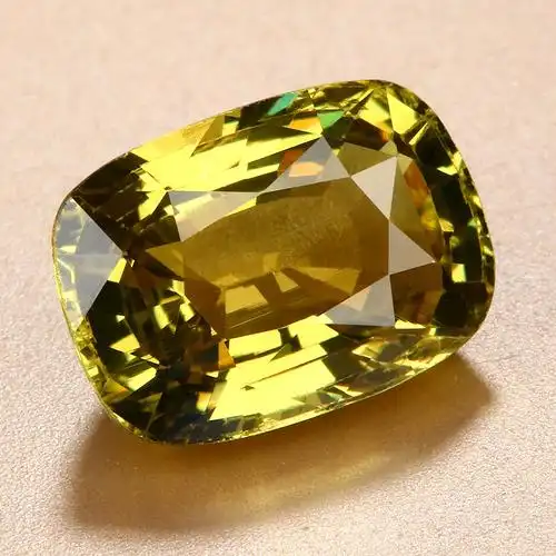 4.97克拉天然金绿宝石裸石颜色靓火彩超好晶体干净可镶嵌定制