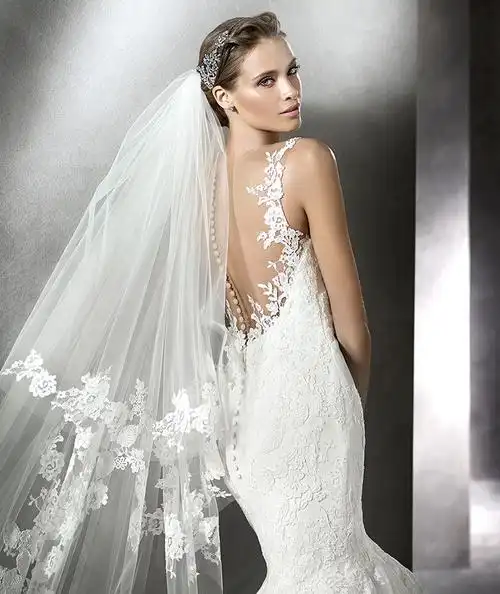 唯美蕾丝贴花白色超长3米欧式长拖尾头纱旅拍婚照摄影头纱新款