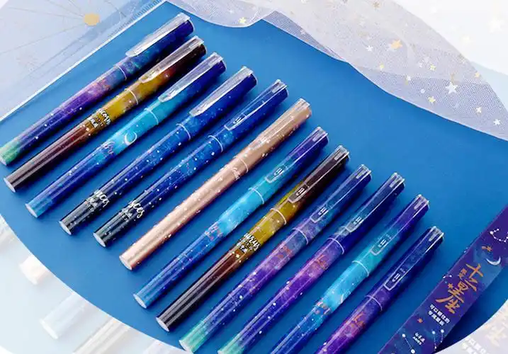 520礼物灿炫晨光文具十二星座限定官方中性笔学生用水笔盲盒拔盖头