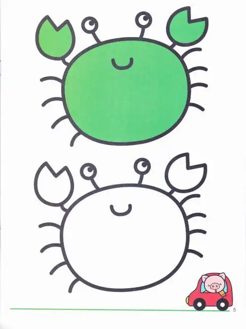 幼儿园小班早教简单简笔画涂色素材