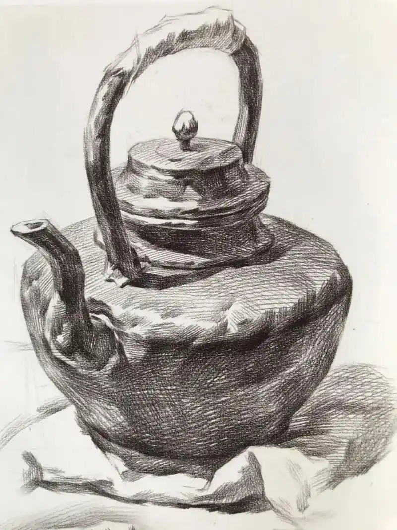 素描陶罐单体塑造步骤图