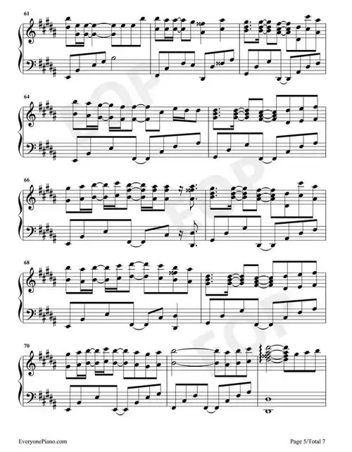 抖音热曲《吹梦到西洲》钢琴谱