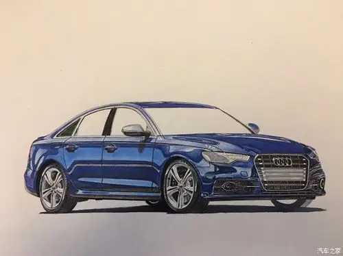 奥迪s6手绘完成