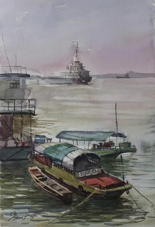 水彩写生作品船之系列